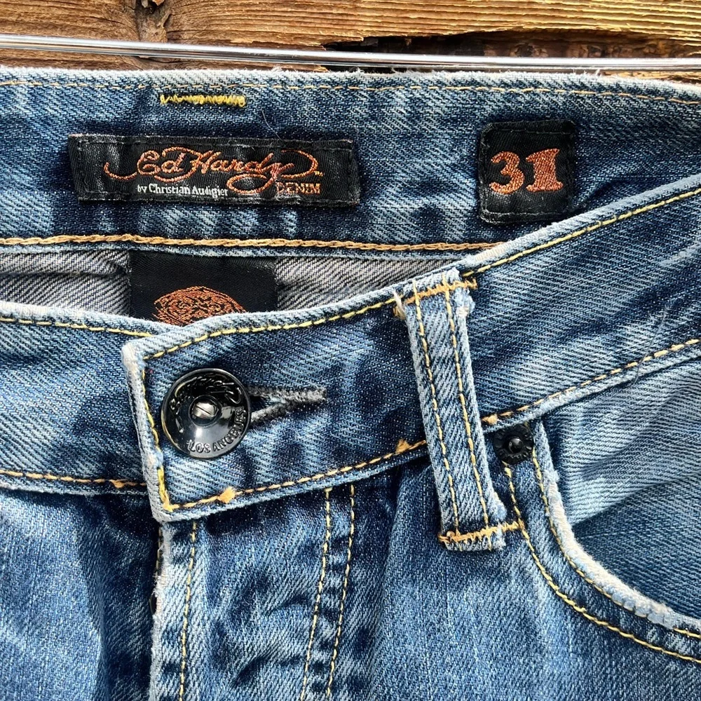 Ed Hardy Light Blue Straight Leg Jeans - Picture 5 of 8